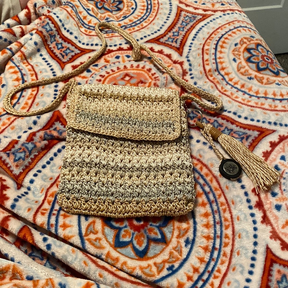 Sak mesh crocheted over the shoulder purse